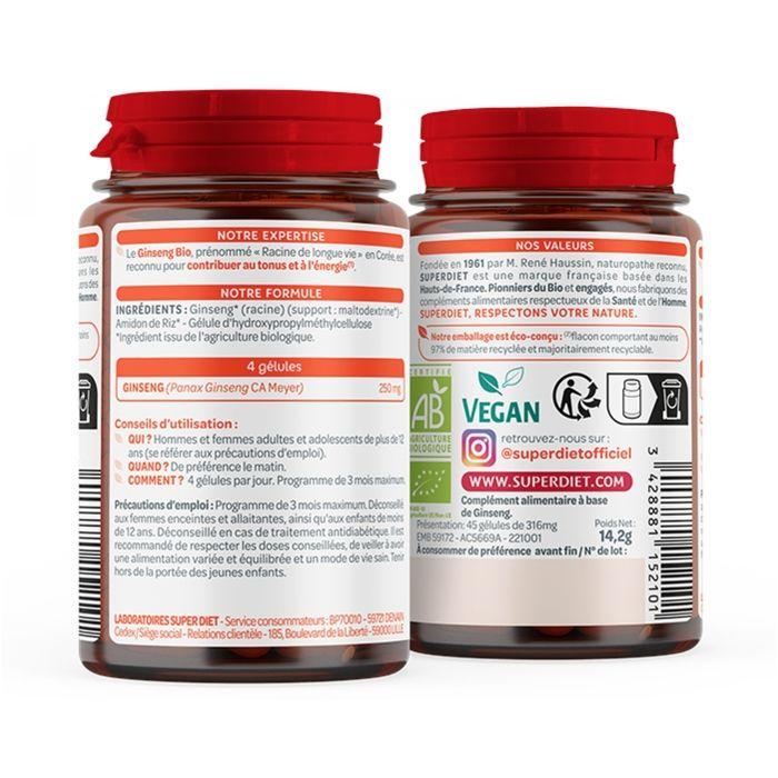Superdiet Ginseng Bio 45 Gélules