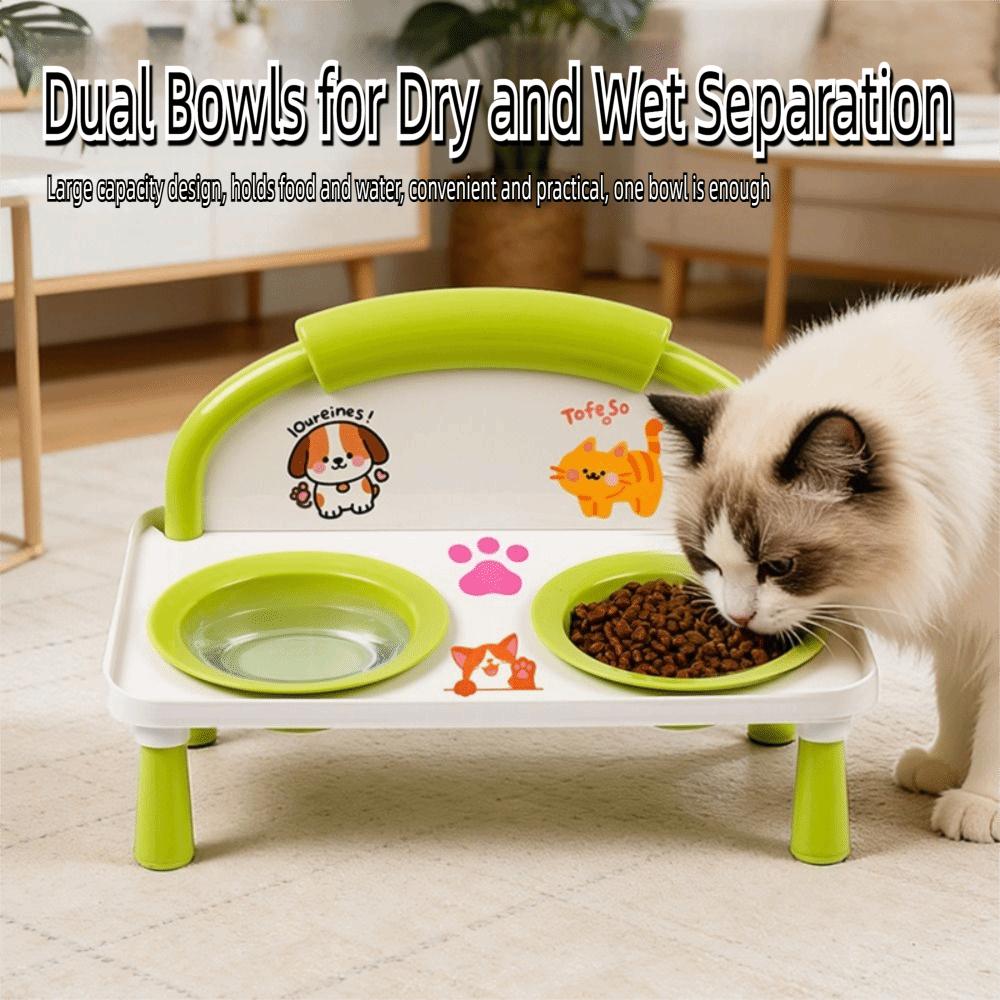 New Double Bowl Cat Feeder High-legged Easy Clean Pet Bowl Dog Bowl Pet Supplies