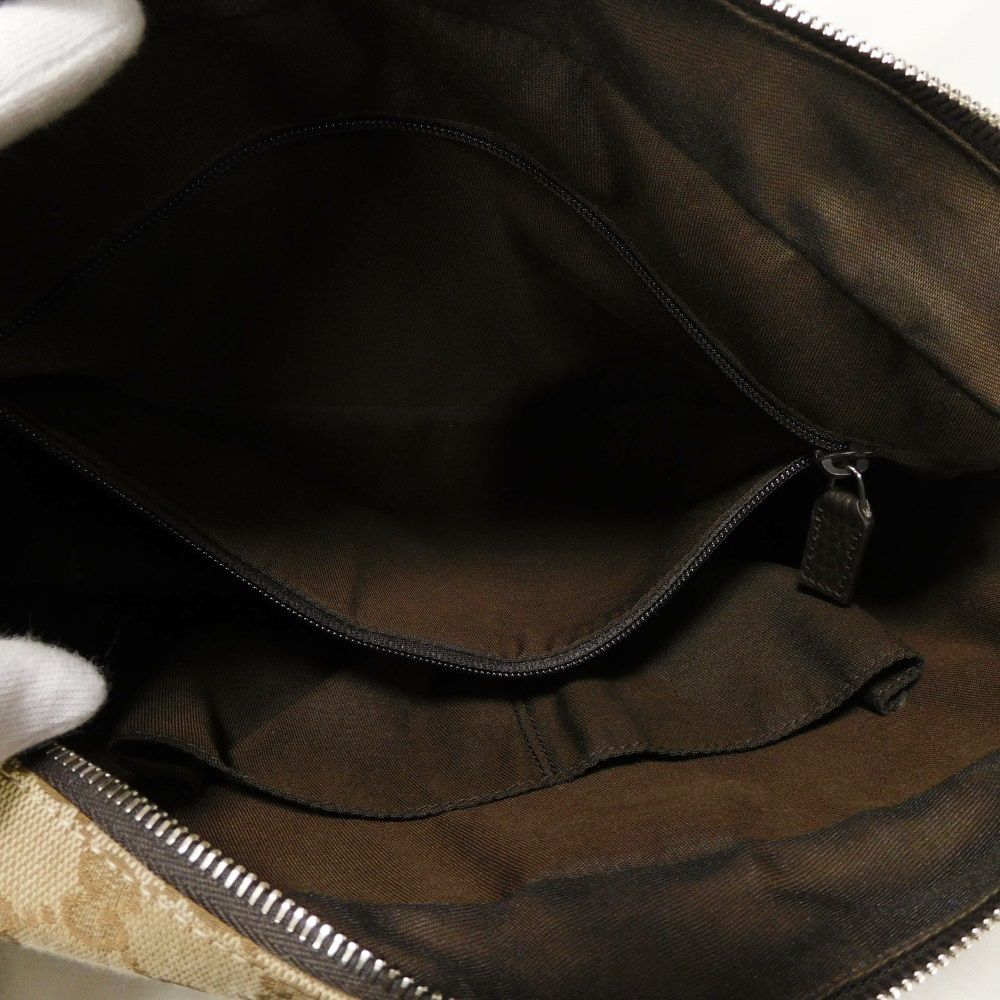 Used GG Canvas Messenger Bag (9539) 449173 KY9KN 9886 7921, Brown Calfskin Crossbody Bag with Embossed Logo in Beige,