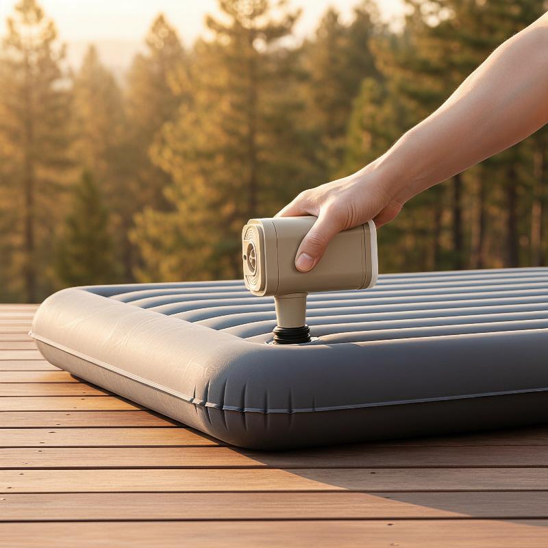 Portable Electric Rechargeable Air Pump Fast Inflate with Universal Nozzles for Hiking Camping Air Mattress