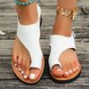 Casual Sandals Women 2025 Summer Fashion Women's Sandals Plus Size Solid Color Round Toe Flat with Outdoor Shoes for Women
