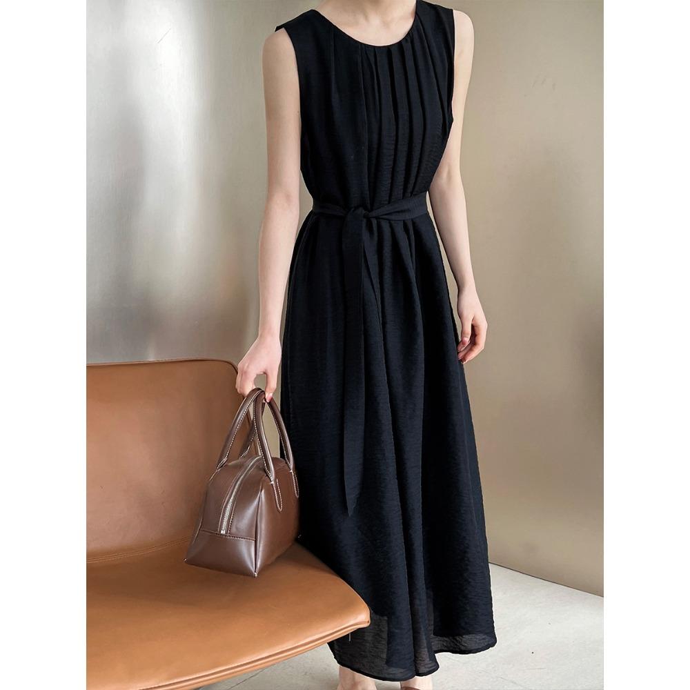 Sleeveless A-line Dress, High-end Sundress, Holiday Long Dress