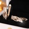 Vintage Schwarz-Weiß Zirkon Ohrringe für Damen Goldfarben Geometrische Streifen Hängeohrringe Partyschmuck