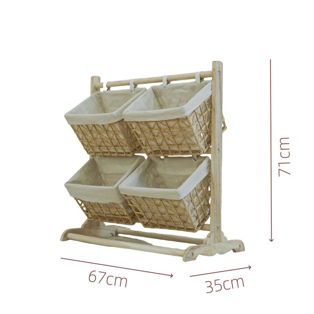 Woven Multi-Layer Snack & Sundries Storage Rack for Living Room