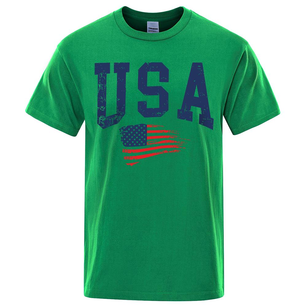 SUA Scrisoare Steag Hip Hop Imprimat Bărbați Femei Tricouri Gât Rotund Îmbrăcăminte Lejeră Respirabilă Tricou Stradă Casual