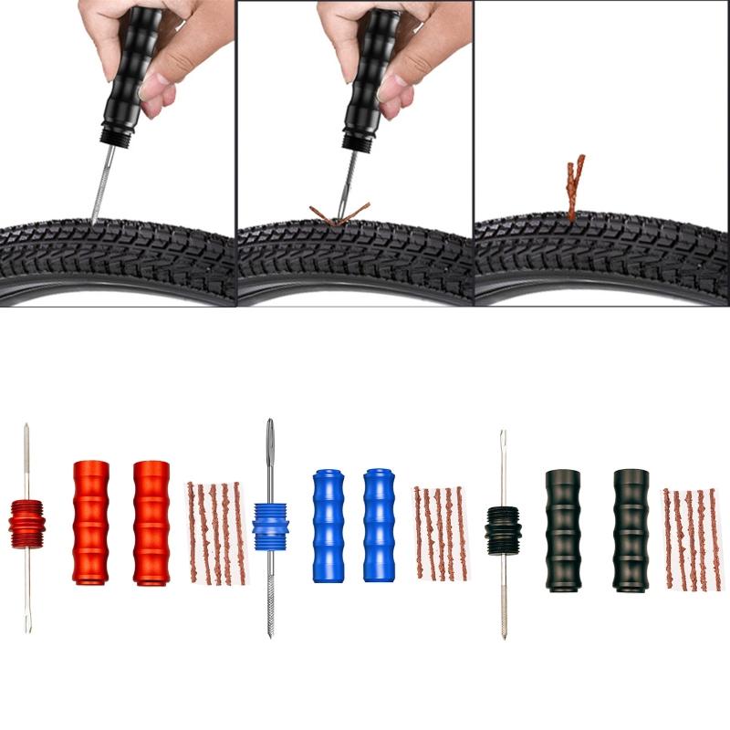 Bicycle Tubeless Tire Repair Tools Kit Mini MTB Road Bike Tyre Plug Puncture Flat Fix Patch Drill Sealant Rubber Stripe