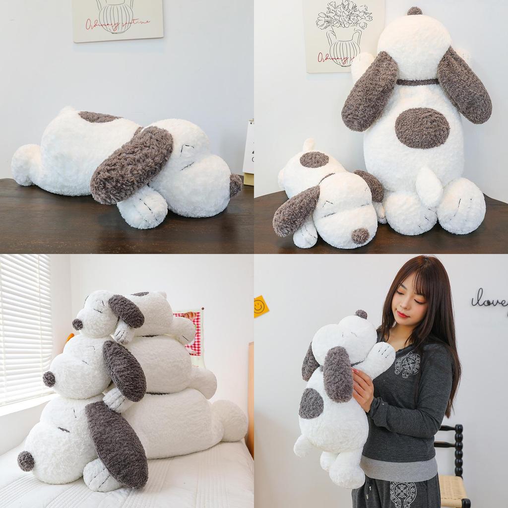 Dog Plush Toy Stuffed Animal Pillow With Pp Cotton Filling White Gift