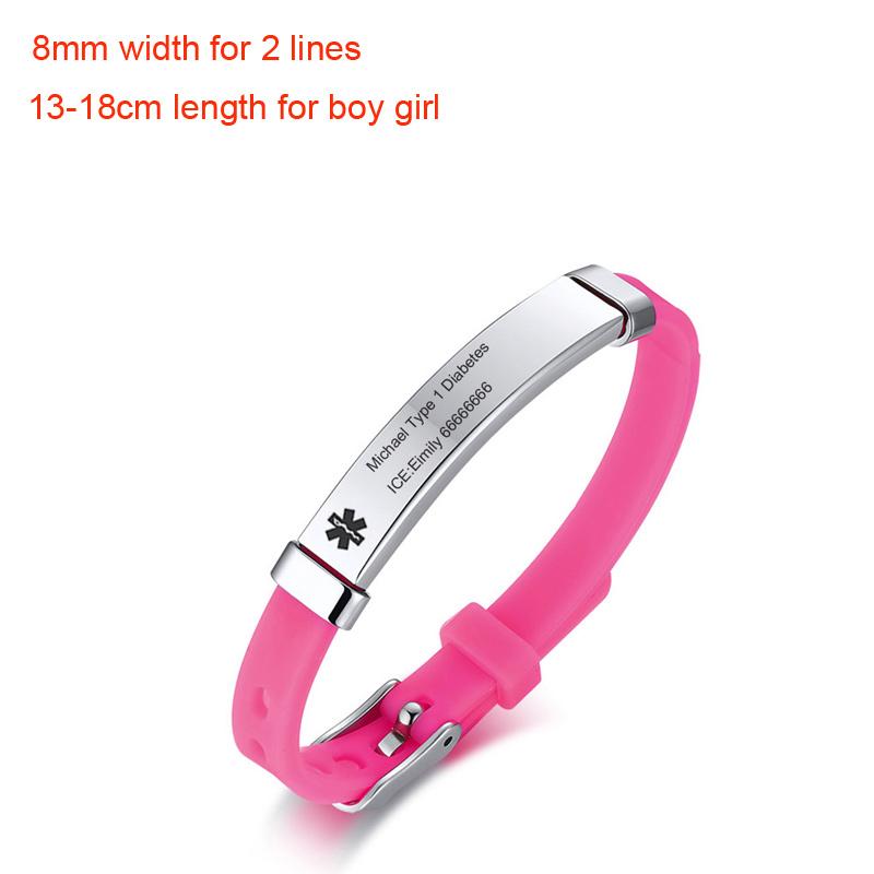 Free Personalized ICE Medical Alert Emergency Reminder Bracelet for Women Men DIABETES EPILEPSY