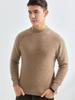 Men's Loose-Fit Semi-High Neck Cashmere Sweater for Autumn/Winter - Business Casual Style