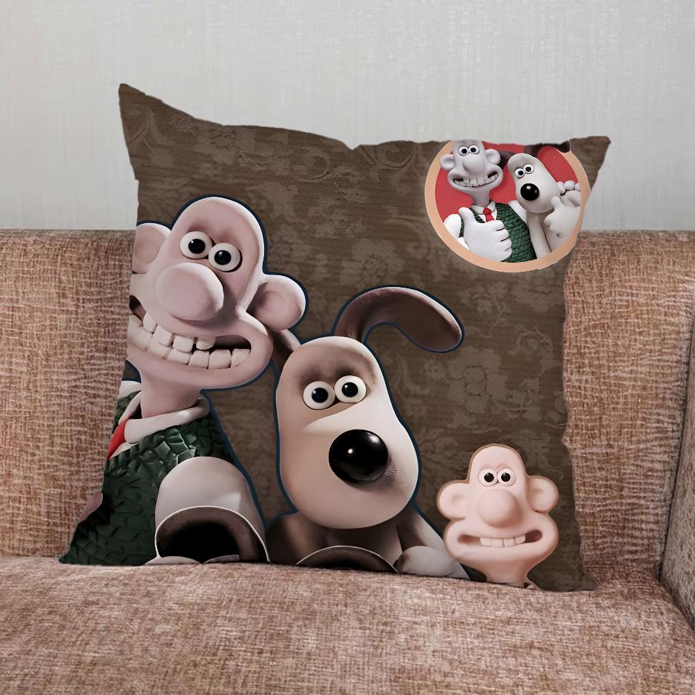 

W-WallaceS Cute G-Gromit Pillow Case For Home Bedroom Car Office Decoration Living Room Sofa Cushion Cover Suitable 16x16Inch