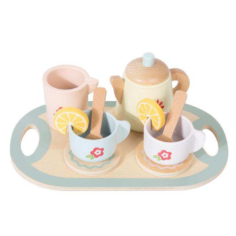 

Wooden Tea Set Afternoon Snack Role Playing Toys Play House Pretend Make Tea Play With Teapot Teacup Boys Girls Gift Kids Gift