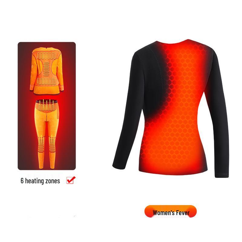 Intelligentes USB-Heizunterwäsche-Set für Damen und Herren - Elektrisch warm, kältebeständige Plüschkleidung mit konstanter Temperaturregelung