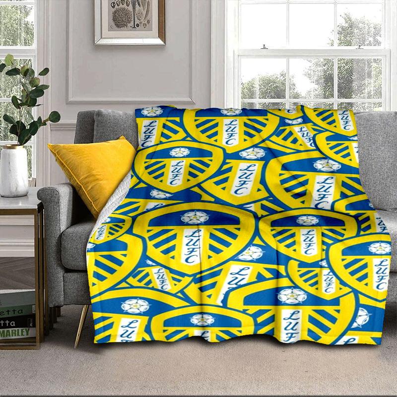 Coperta Portatile/Morbida con Motivo dello Stemma del Leeds United Coperta per Letto Adatta per Viaggi Campeggio Soggiorni Uffici Divani Regali per Fan
