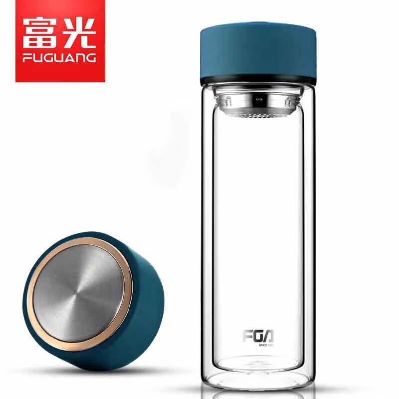 FUGUANG Double-Layer Glass Water Bottle