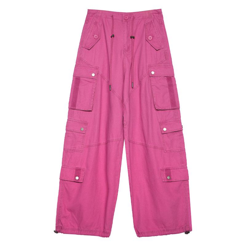 

Tuogu Women s Trendy American Functional Wide-Leg Cargo Pants Large