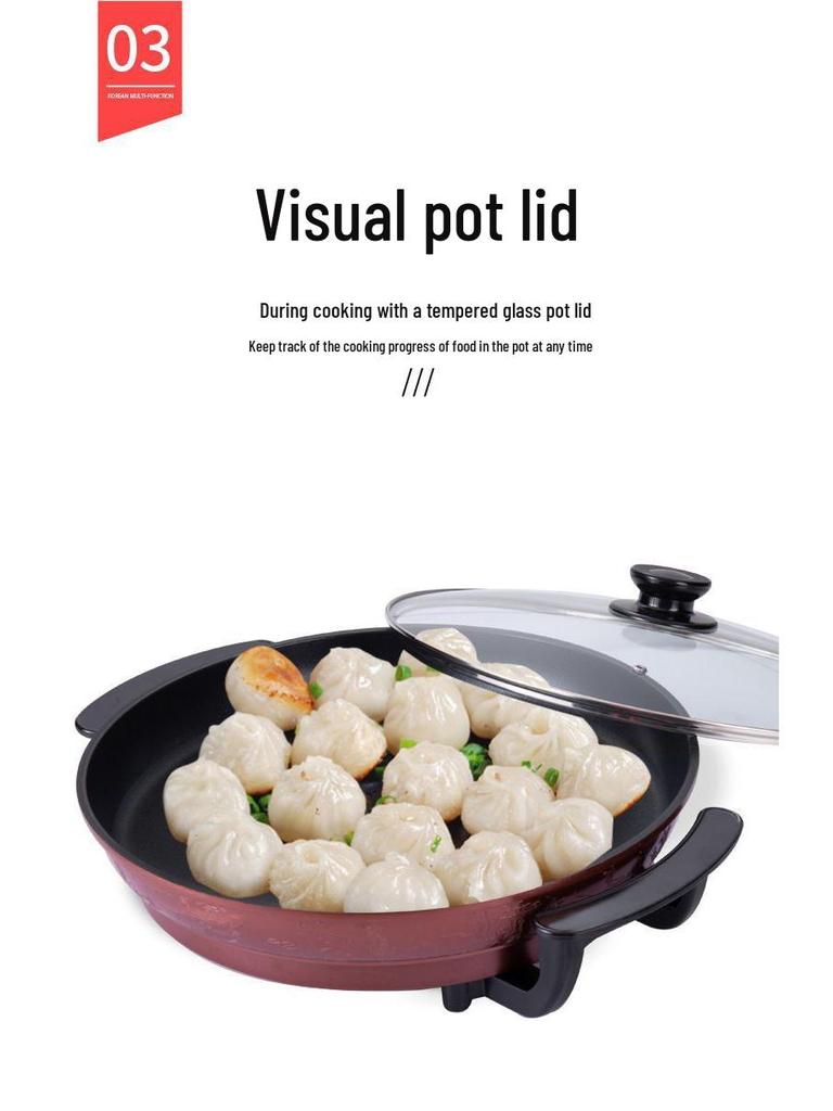 Large Non-stick Multifunctional Electric Frying Pan and Pancake Maker for Home and Commercial Use