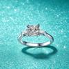 S925 Sterling Silver Moissanite Ring, 1.2 Carat Princess Cut, D Color for Women