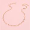 New neck chain, simple creative chain, pearl double collarbone chain, bohemian stacked style