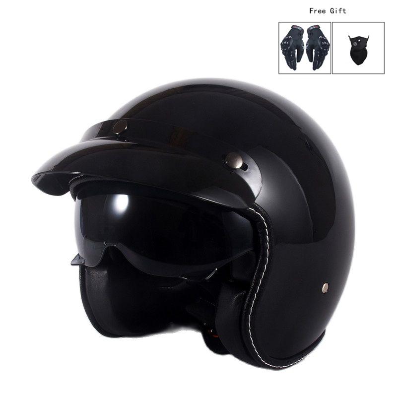 ECE Cement Gray Vintage Open Face Motorcycle Helmet DOT Approved Retro Half Helmet for Motorcyclists