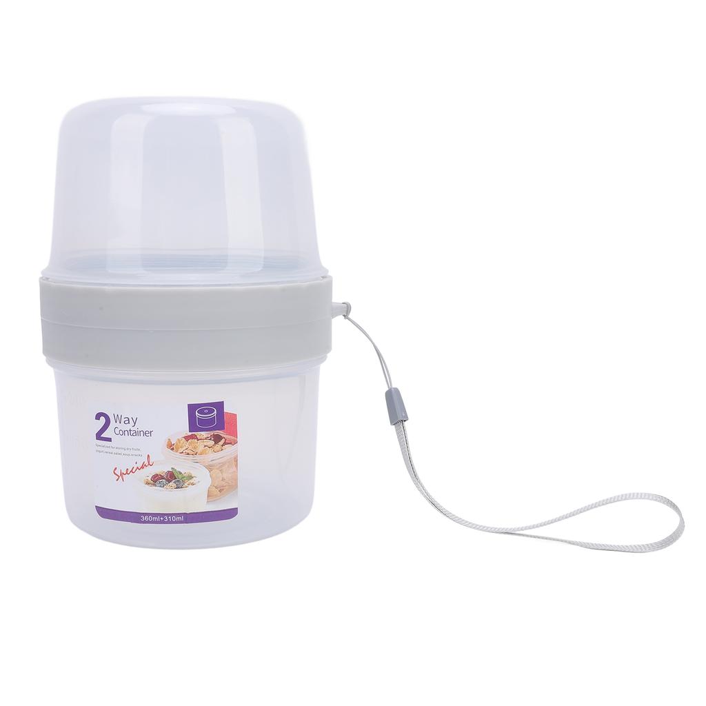 Double Layer Food Storage Cup Microwave Safe Sealed Dispenser Portable Yogurt Container for Salad Fr