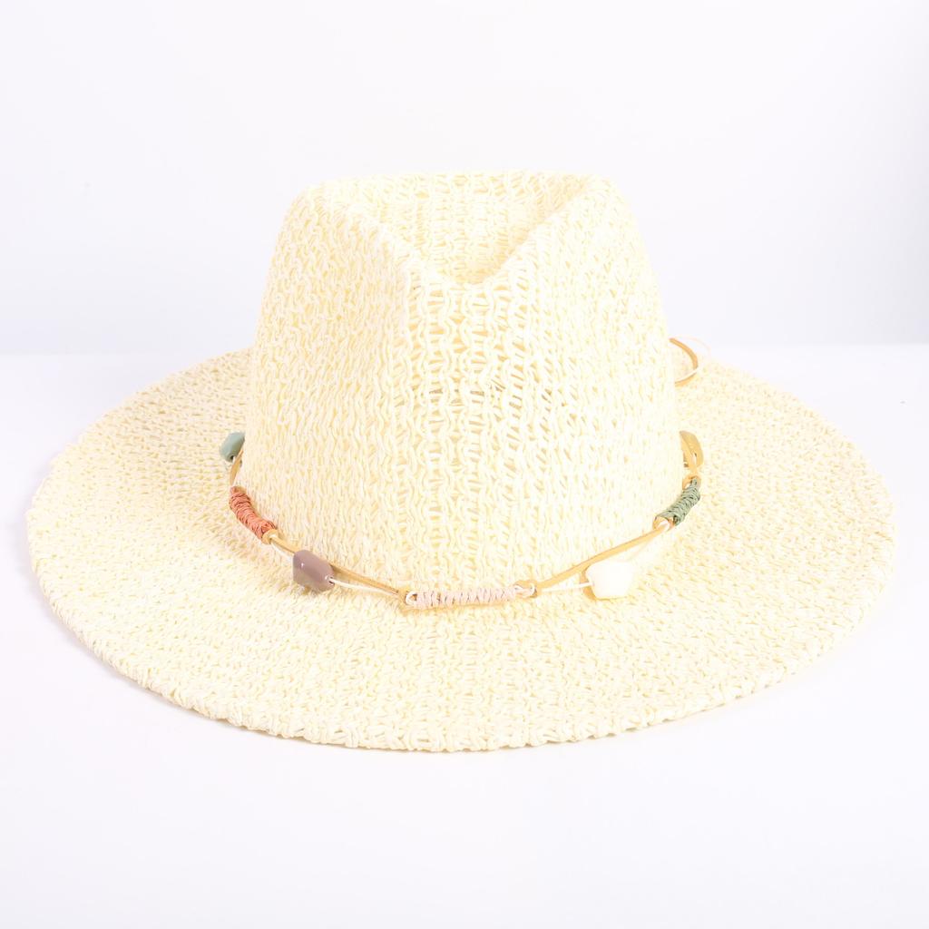 Popolare Cappello di Paglia Classico Western da Cowboy Estivo Vuoto con Ampia Tesa Cappello da Sole Cappello di Paglia Intrecciato a Mano