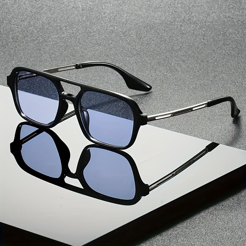 Unisex Square Fashion Glasses with Case Trendy Streetwear for Music Festivals Holiday Gifts