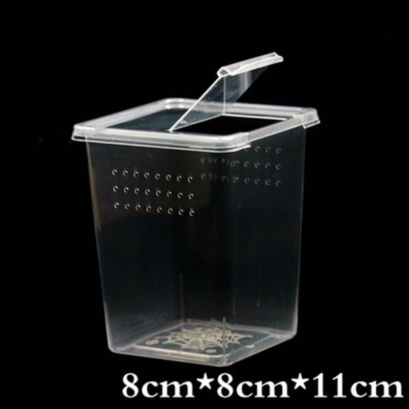 Reptile Breeding Box With Flip Cover Transparent Breathable For Frogs Snake Spider