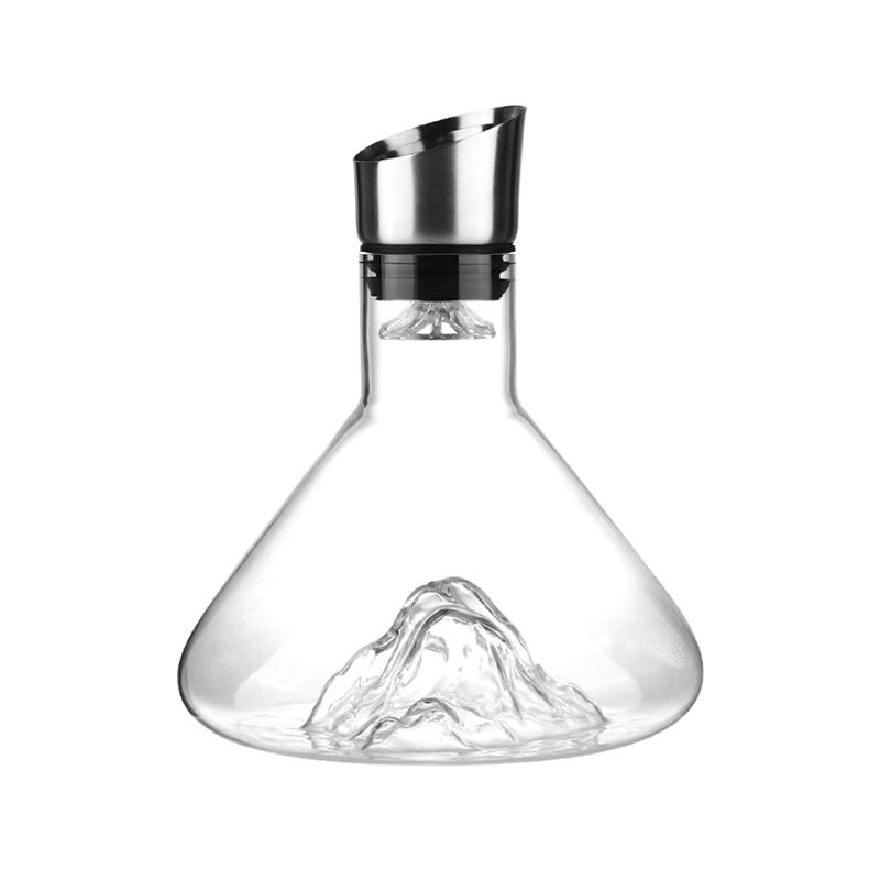 1500ml Kreativní karafa na víno Průhledný ledovec Bezolovnatý křišťál Špičkové domácí Červené doplňky Vinné barové sklo Karafy