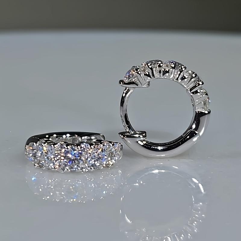 

Exquisite Shimmering Golden Circle Hanging Earrings Inlaid with Cubic Zirconia Women s Zircon Banquet Party Accessories Gifts