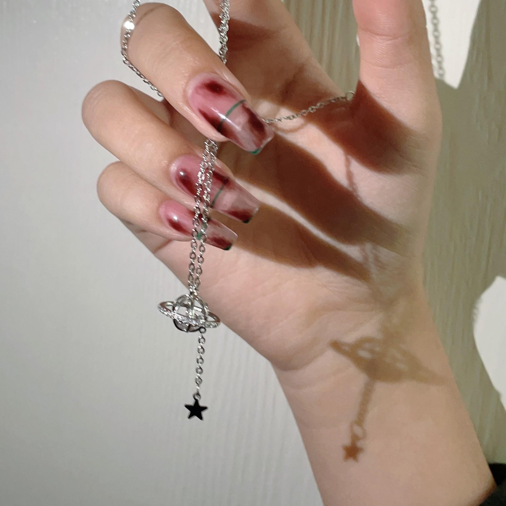 

Стереоскопическое ожерелье с изображением окружающей планеты, орбита астероида, циркон, вращающаяся звезда, подвеска с кисточкой, изысканная универсальная цепочка-воротник