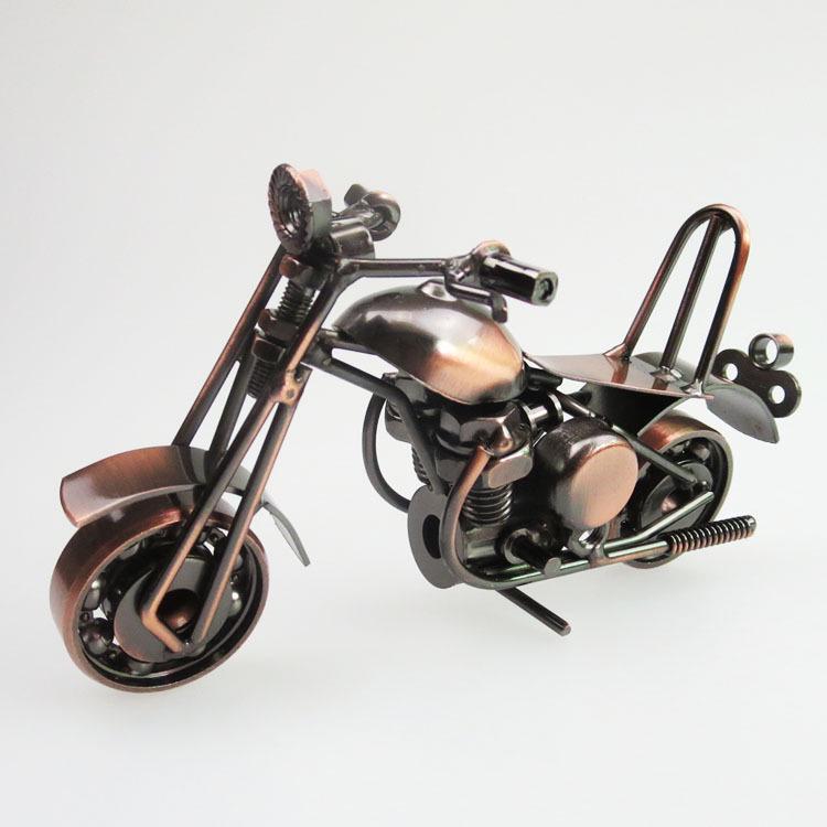 Creative Handcraft Metal Motorcycle Model Retro Iron Art Motorcycle Model Ornaments Metal Decoration Crafts Kids Birthday Gift