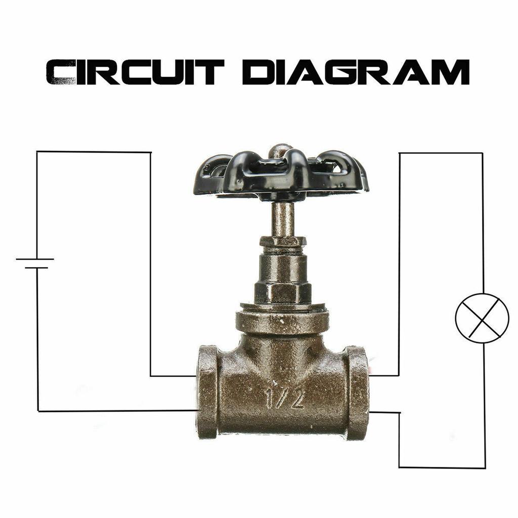 Întrerupător de lumină cu supapă de oprire de 1/2 inch cu fir pentru lampă de masă vintage cu țeavă Steampunk, fier de călcat