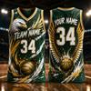 Trendy Animal Graphic Basketball Jersey For Men Custom Name Team Name Number Sports Tank Tops Loose Quick Dry Team Uniforms