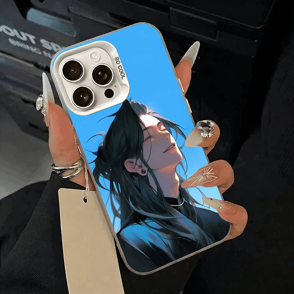 

Чехол для телефона J-J-ujutsu Kaisen-S-uguru- Geto Для IPhone 17 Air 16 15 14 13 12 11 Pro Max Белый Серебристый Жесткий Чехол iPhone16SE4
