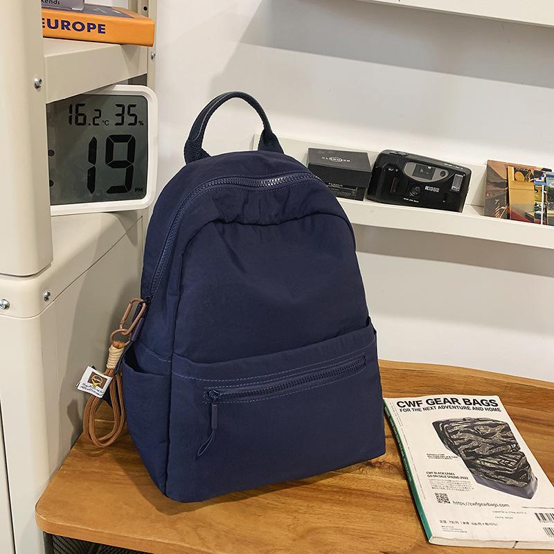 College style schoolbag female college student simple solid color large capacity commuter backpack lightweight versatile high school backpack