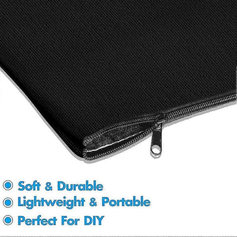 15 Pcs Black Blank Canvas Bag 8.3x4.7in Stationery Storage Zipper Bag Diy Graffiti Pencil Case Diy