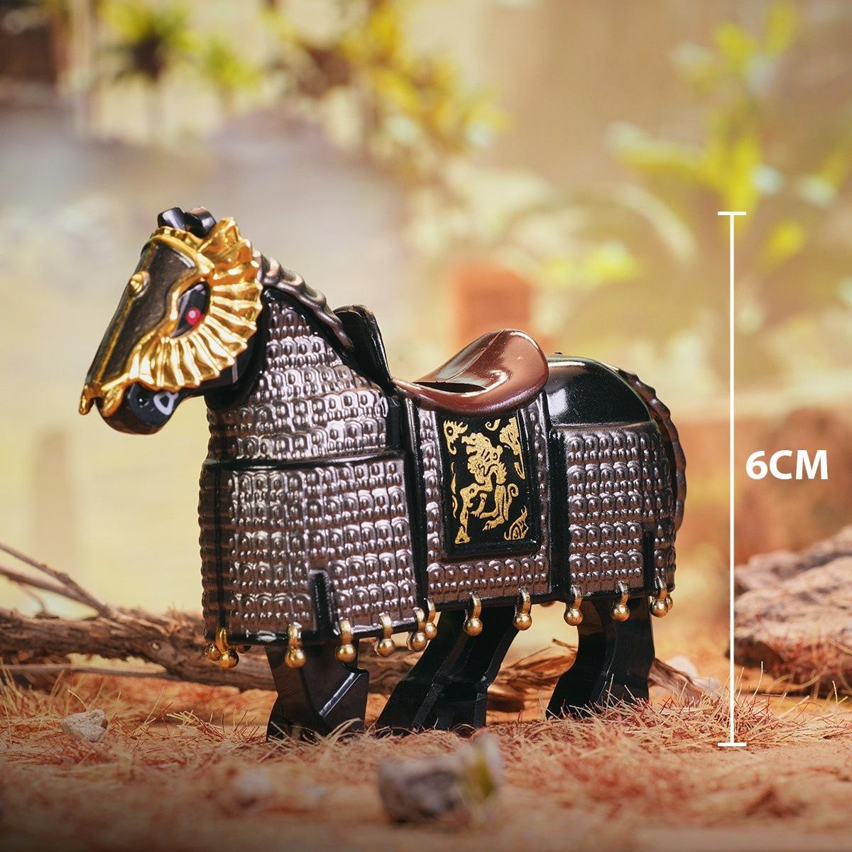 Солдат Железной Конницы Династии Цзинь и Боевая Лошадь Средневековая Броня Строительные Блоки Игрушка
