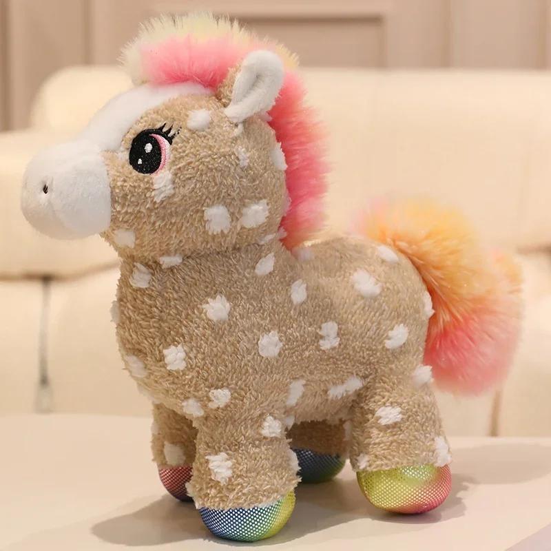 Traumhaftes Regenbogenpferd Plüschtiere Fliegende Flügel Fohlenpuppe Weiches Einhorn Kuscheltier Stehendes Pferdepuppe Liebenswerter Kinderbegleiter 25cm