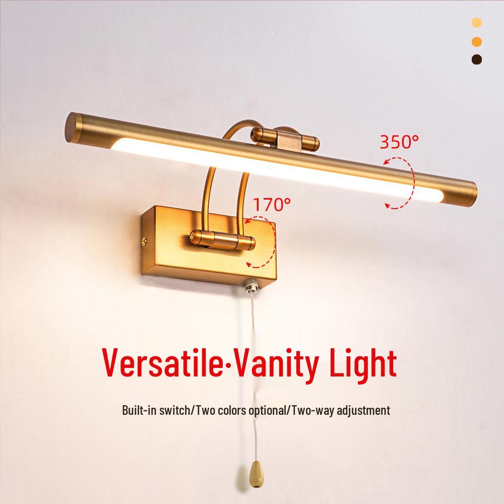 Wantu LED Adjustable American-Style Vanity Light: Waterproof Bathroom Mirror Makeup Fill Light with Swing Arm