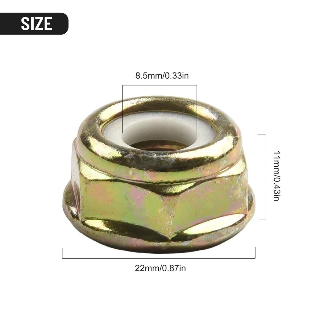 Lawn Mower Accessory Nut Left Hand Thread M10×1.25 Metal 2 Pcs For Lawn Trimmer Brand New Excellent Service Life