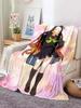 Kamado Nezuko Coperta in flanella Demon Slayer Coperta lavabile Copridivano per escursionismo Picnic Coperte per il tempo libero alla moda per pisolini