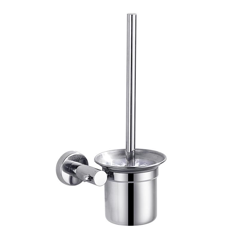 304 Stainless Steel Toilet Brush with Glass Base - Hotel-Quality Cleaning Set
