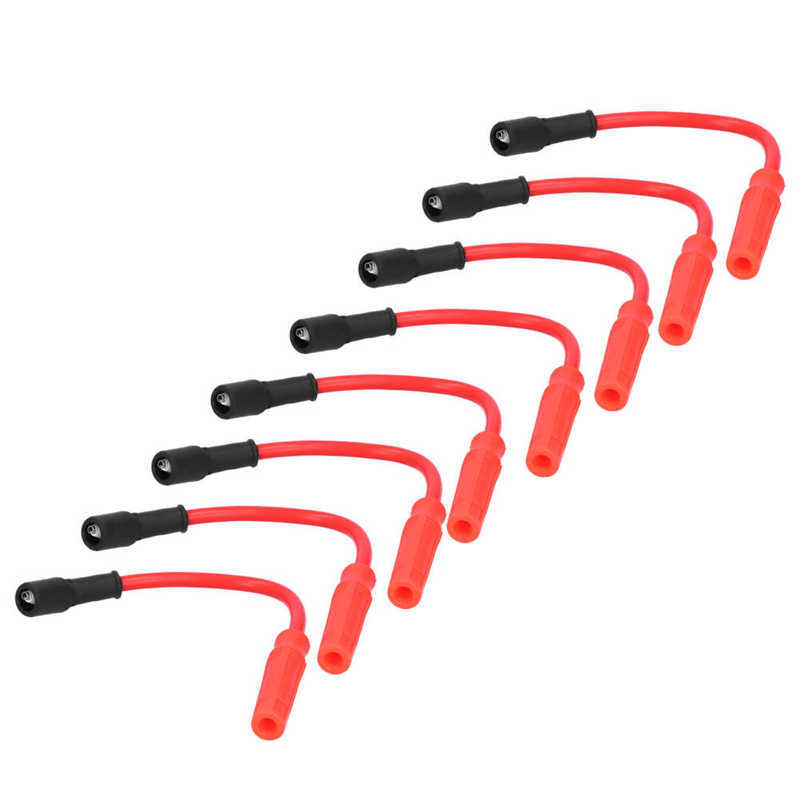 8pcs 0.4in 10.5mm Ignition Spark Plug Wires Cable Ultra-Low Resistance for Chevrolet Silverado/Tahoe 4.8 5.3 6.0 Vortec Engines