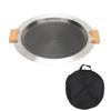 BBQ Plate Anti Stick SUS304 Stainless Steel Barbecue Grill Pan with Anti Scald Detachable Wood Handles for Outdoor