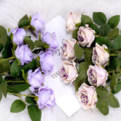 Artificial Rose Eye-catching No Withering Fresh-keeping Fancy Single Branch Simulation Roses Wedding Favors