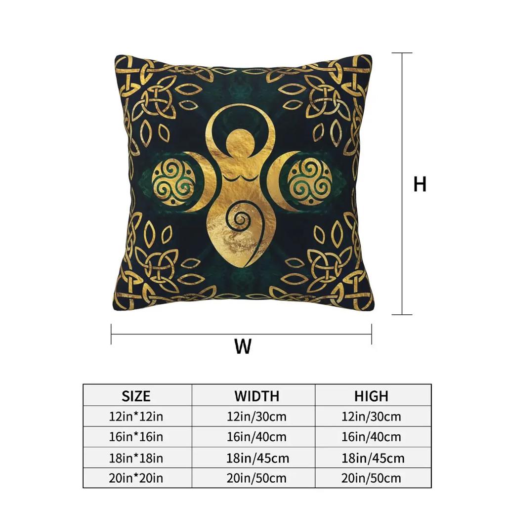 Triple Moon With Triskelion Pentagram Pagan Wiccan 2 Pcs Square Pillowcase Pillow Cover Cushion Throw Pillow For Home Car