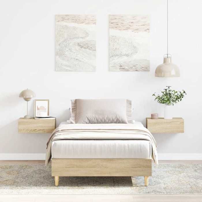 VidaXL Bed Frames Without Mattress Sonoma Oak 90x200 Cm, Bedroom Furniture, Bed Base, Single Bed, Bed, Bed Frame, Bed 861050
