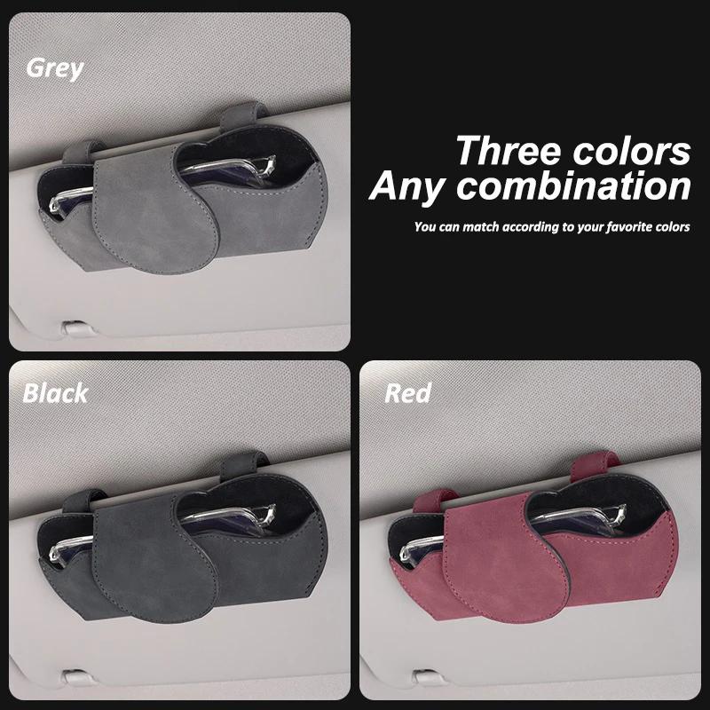 Car Sticker Tesla Car Glasses Case Auto Sun Visor Glasses Holder Sunglasses Clip Accessories Storage For Tesla Model 3 S X Y Roa