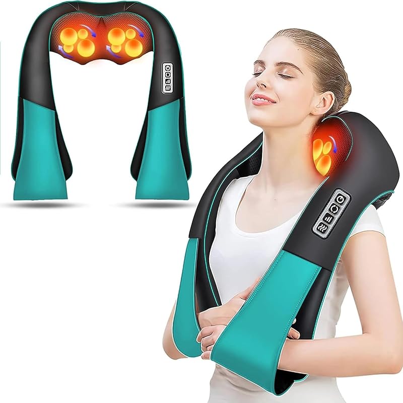 AERLANG Shiatsu Back and Neck Massager, Back Massager Deep Tissue Kneading Neck and Shoulder Massage with Heat, Electric Massage Pillow Fathers Day