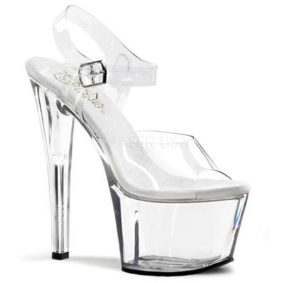 2025 Sommer Damen 17cm Kristall Stiletto High Heels - Transparente Ausgeh-Wassertisch-Sandalen, Elegante Party-/Abschlussball-Kleiderschuhe